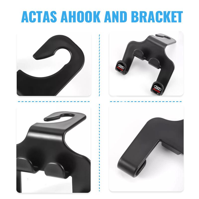 Car Seat Headrest Hook 4 Pack Hanger Storage Organizer Car Accessories for Audi C7 A4 B6 B8 B7 A6 A3 A5 Q3 Q5 Q7 8P S3 S5 S1 S4 S2 RS3 RS4 RS5 RS6 RS8