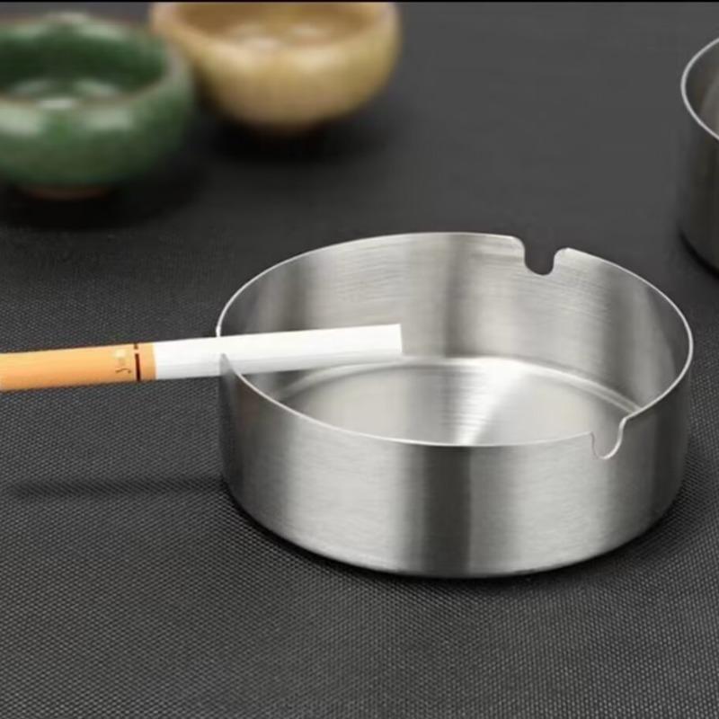 Stainless Steel Ashtray, Creative Household Ashtray, Hotel and Restaurant Special Ashtray, Large-capacity Ash Storage Tray