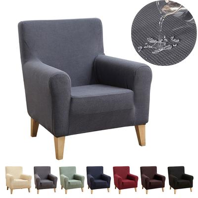 Funda de tela impermeable para sofá individual, fundas antideslizantes elásticas a cuadros para sillones, funda para silla individual para el hogar y la sala de estar