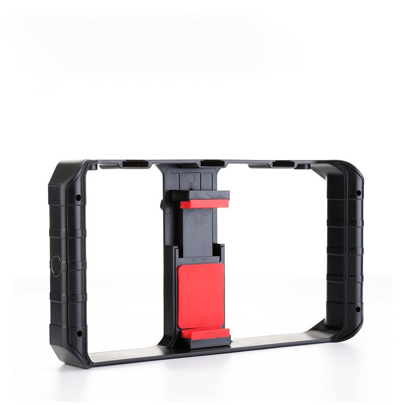 

Smartphone Cage Rig Dual Handheld Phone Cage Filmmaking Case with Cold Shoe for Video Recording Live Broadcasting чёрный