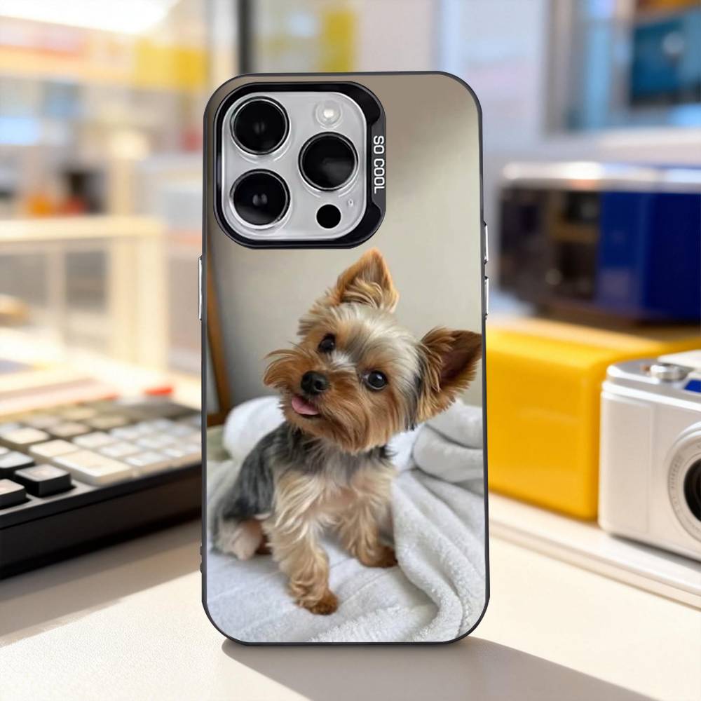 

Йоркширский терьер собака Милый чехол для телефона для iPhone 17,16,15,14,13,12,11,Pro,XS,Max,Plus,Mini,SE4,E IMD Матовый черный iPhone14Pro