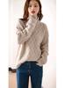 Women's High-Neck Sweater, 2025 Autumn/Winter, Thickened Loose Korean Knit Base Layer