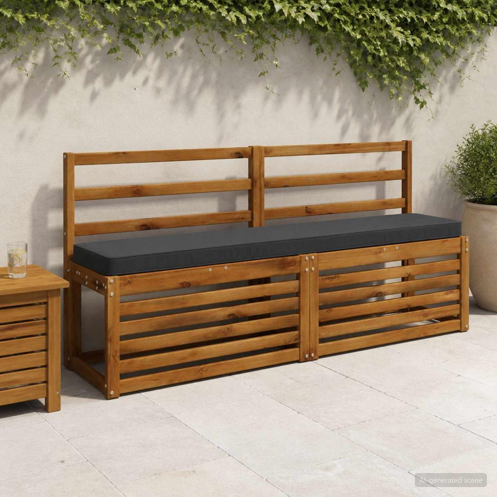 2 piece Bench Cushions VUGHT 2 pcs 100percent Polyester Anthracite