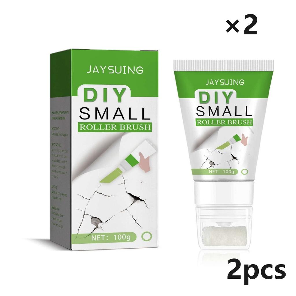 1pc/2pcs/3pcs Repair Wall Paint White Small Roller Brush, Wall Mildew Plaque Graffiti Cover Up Renovation, Wall Crack Repair Paint Brush