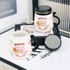 Kreatywny Prezent Kreskówkowy Uroczy Szynszyla Ceramiczny Kubek z Pokrywką Pyłoszczelny Kubek do Wody Bardzo Ładny Kubek dla Pary Duża Pojemność