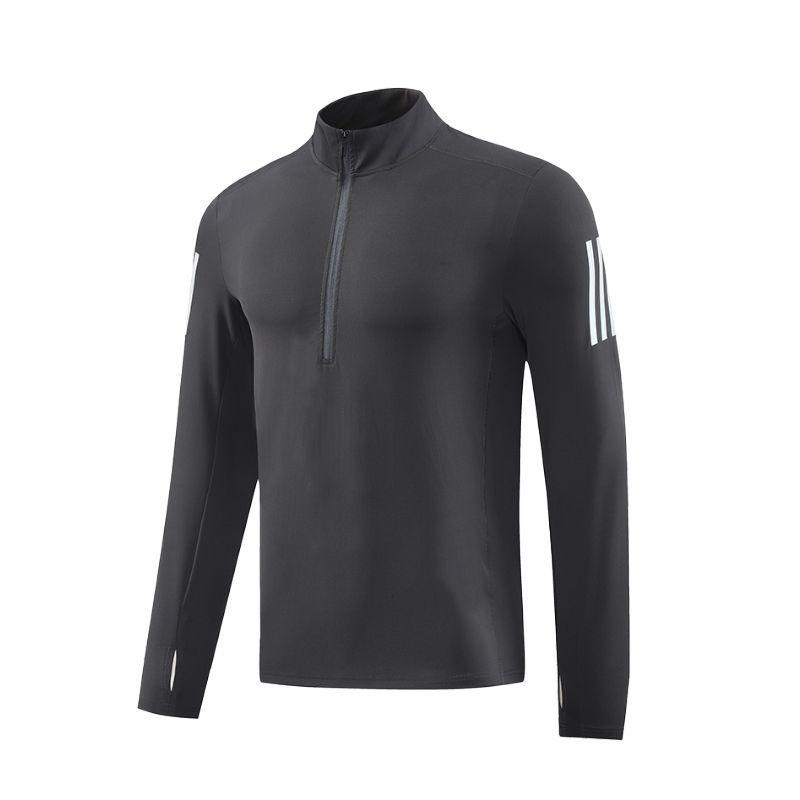 Men's Quick-Dry Long Sleeve Half-Zip Stand Collar Running T-Shirt - Breathable Autumn/Winter Base Layer