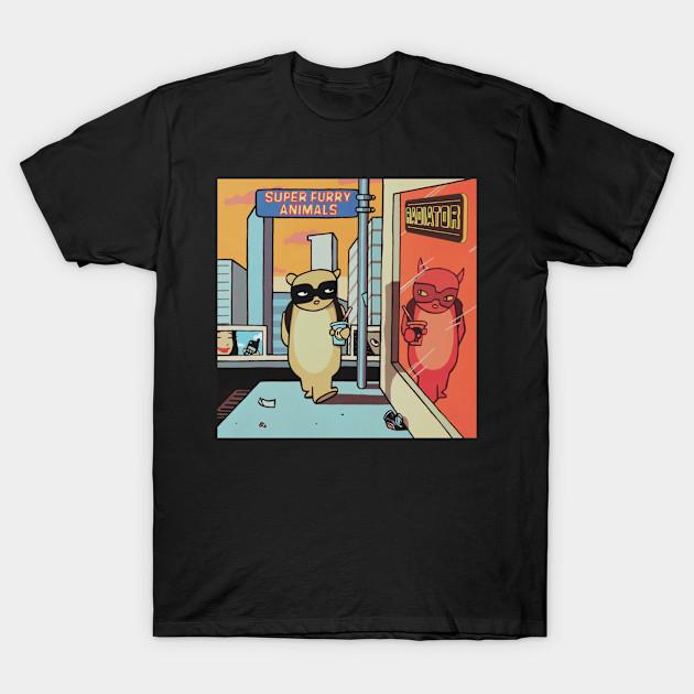 

Men Black Print T-shirt Super Furry Animals Radiator Album 1997 No-Cut Transfer Paper Print Cotton Tshirt 4XL чорний