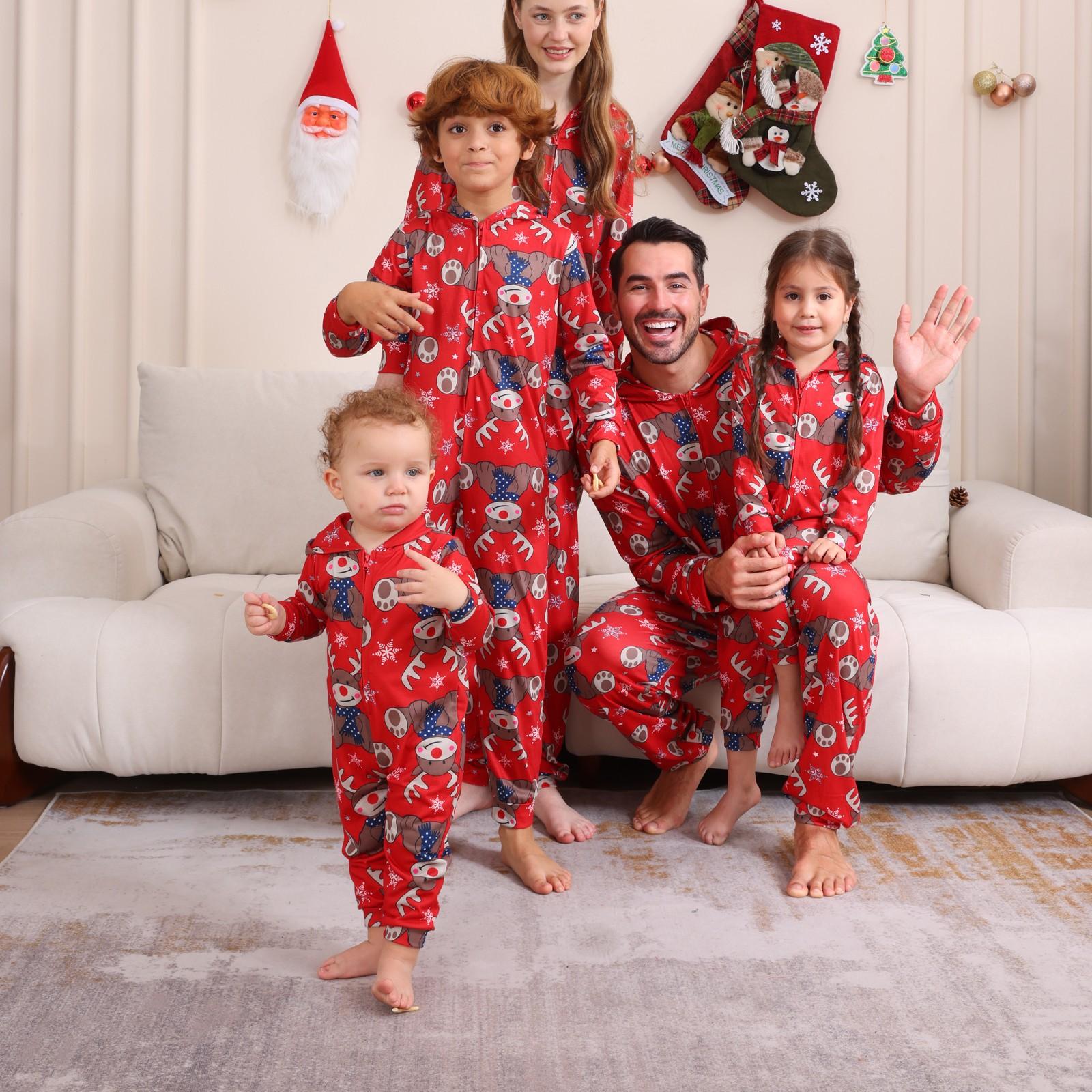 

Рождественский комплект для всей семьи «родитель-ребенок», домашняя одежда, пижамы, все в одном