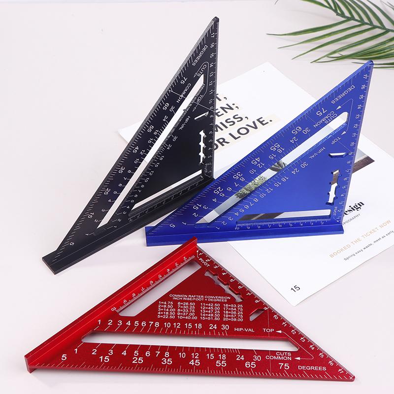 7-Inch Metric Woodworking Aluminum Alloy Triangle Gauges Right Angle Ruler Measuring Gauging Tools High Precision Marker Ruler
