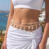 Summer Beach Charm Bikini Waist Chain for Women Rice Beads Starfish Shells Seahorse Pearl  Pendant Sexy Belly Chain Body Jewelry