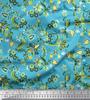 Soimoi Japan Crepe Satin Fabric Leaves & Floral Artistic Decor Fabric Printed Metre 42 Inch