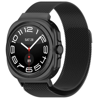 Magnetic Watch Band For Samsung Galaxy Watch8 44mm/40mm/Watch8 Classic 46mm,Black Metal Milanese Strap