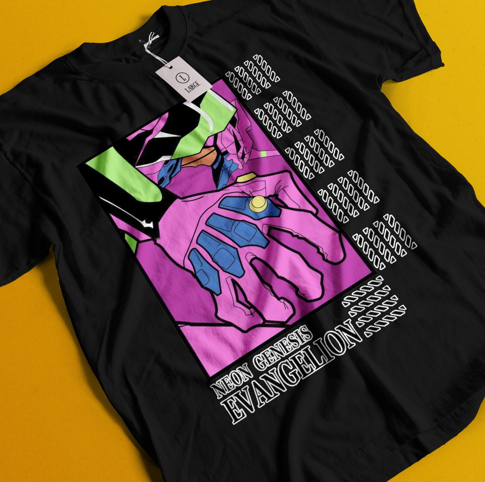 

Футболка Neon Genesis Evangelion Єва Підрозділ 01 Японська Чорна Аніме Футболка Усі Розміри 4XL