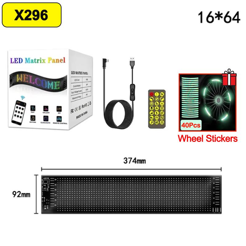 Demon Eyes Car LED Logo APP LED Matrix Pixel Panel Night Light DIY Programmable Flexible LED Display for Car Truck Accessories