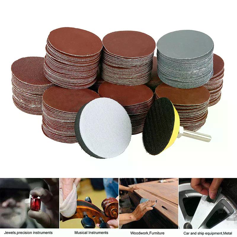 100pcs Set 2 Inch Sanding Discs Pad Kit For Drill Grinder Rotary Tools With Backer Plate Includes 80-3000 Grit Sandpapers
