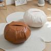 Round Pumpkin Pouf Cover Large Capacity Seat Cushion Cover Accent Stool Footstool Cover  Lounge