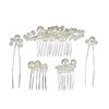 5Pcs Wedding Rhinestones Hairpins Bridal Party Hair Accessories With U Shaped Design For Bride Bridesmaids Flower Girls
