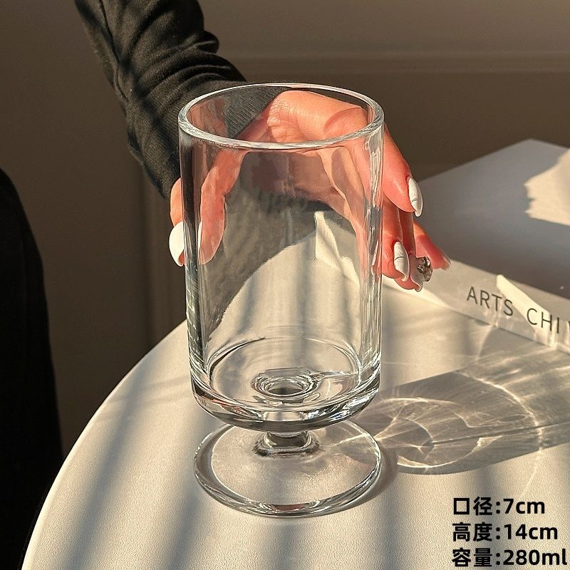 High-quality Juice Glass For Household High-value Tree Pattern Straight Tube Creative Transparent Fruit Tea Sparkling Water Cup Cocktail Glass