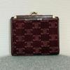 Used 【Beautiful Condition】Celine Macadam Suede x Leather Coin Purse Bi-fold Wallet Bordeaux-like cw497