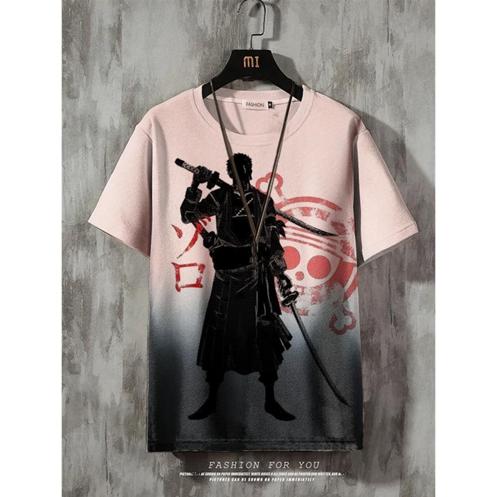 ETST 011 Anime Heren T-shirt Retro Street Korte Mouw T-shirt Voor Heren Casual 3D Print Zomer Top Ademend Losse Herenkleding XL
