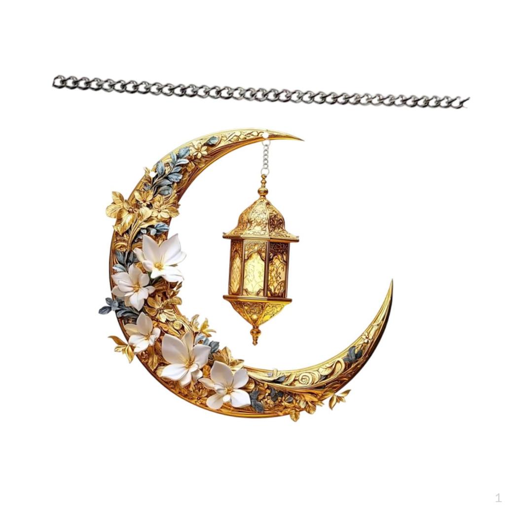 2D Moon Ramadan Decorative Wall Hanging for Eid Mubarak Door Display