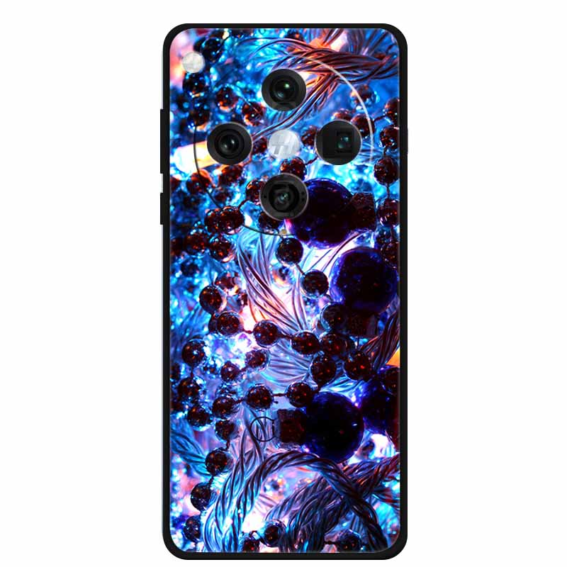 Christmas Cover For Oppo Find X8 Pro 5G 6.78"Black Silicone Cases TPU Santa Claus Christmas Tree Back Cover For Oppo Find X8 5G