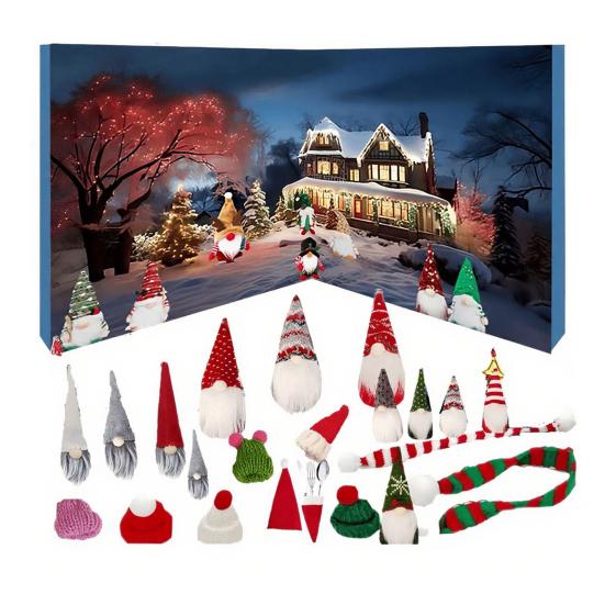 2025 Christmas Gnomes Advent Calendar 24 Days Countdown Box with Dwarf Figures Holiday Home Decoration Gifts