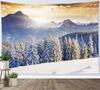 Christmas Tapestry Wall Hanging Nature Winter White Forest Snow Wall Tapestry Art for Party Living Room Bedroom Dorm Home Decor