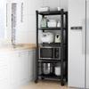 Multi-Layer Kitchen Floor Rack: Multi-Function Microwave and Cookware Storage (Non-Stainless Steel)