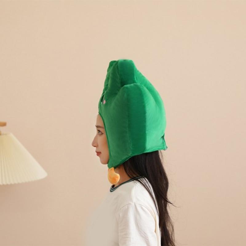 Novel Funny Little Grass Headgear Plush Little Grass Hat Cartoon Plant Headgear Hat Photography Props for Women Men