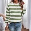 Sweaters For Women  R-neck Striped Cute Color Block Fall Winter Knitted Pullover Tops