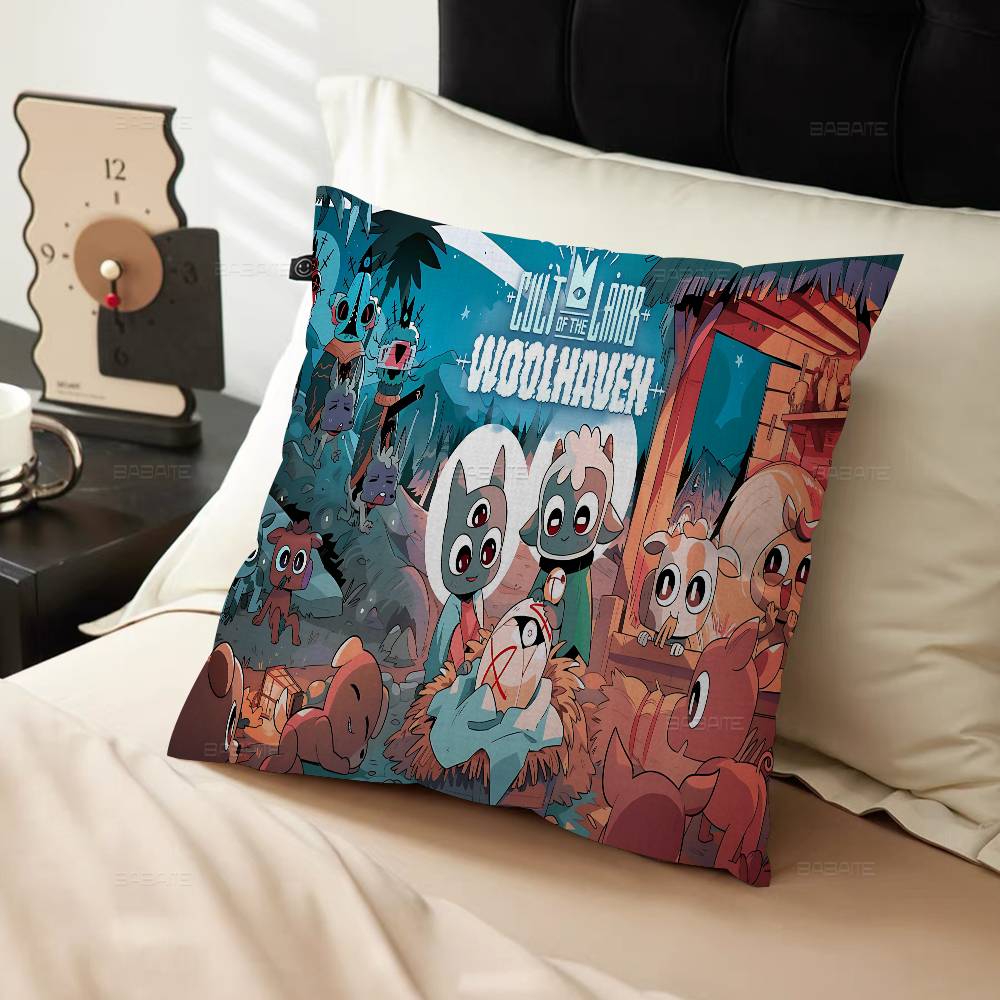 Video Game C-Cult of The Lamb Pillow Cover for Bedroom Room and Living Room Sofa Decorative Cushion Cover