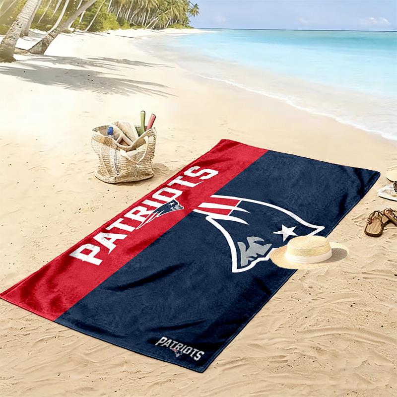 New England Patriots Logo Aufdruck Strandtuch, Großes Weiches Schnelltrocknendes Handtuch für Strand Camping Schwimmen