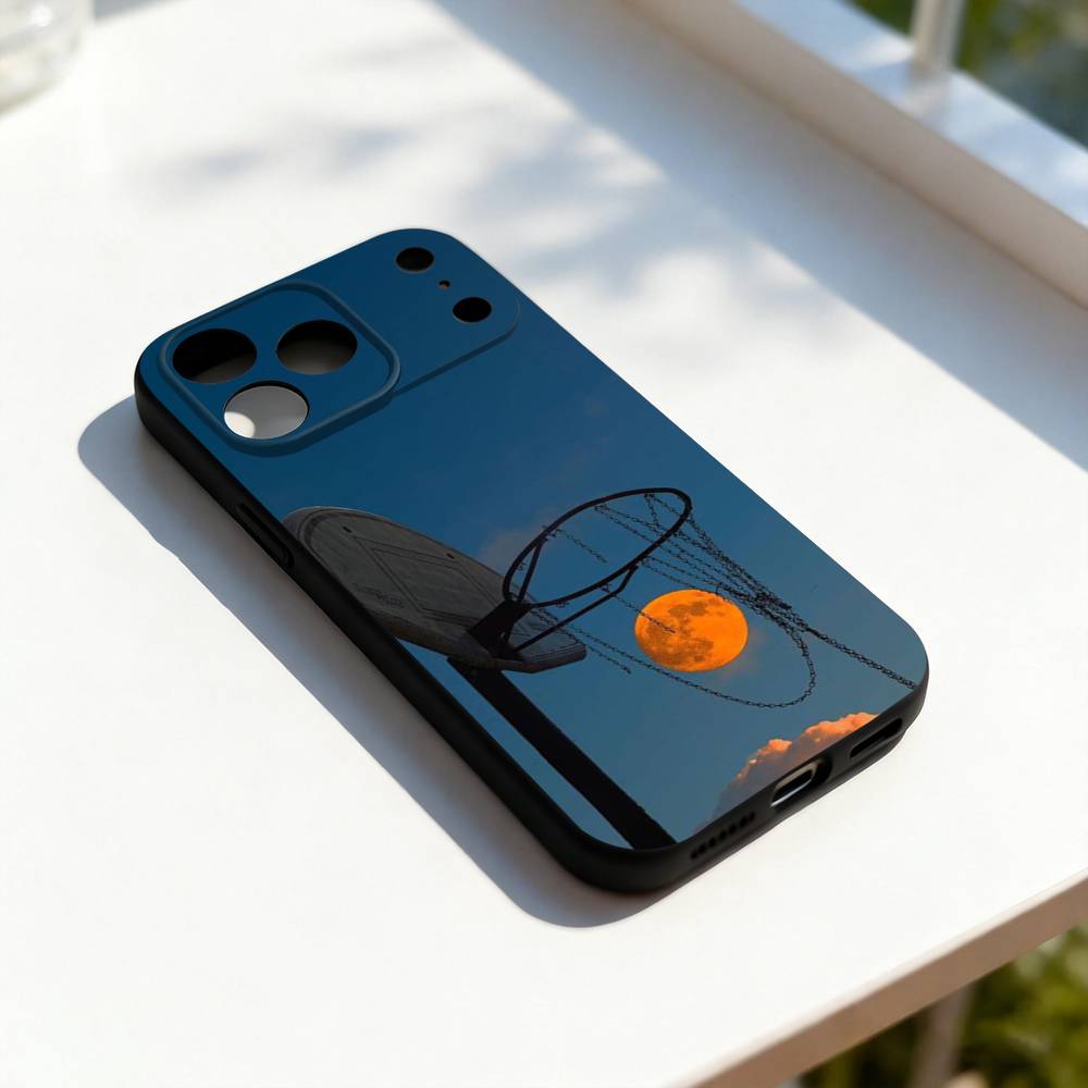 

Basketball Court Basketball Phone Case For iPhone 17,16,15,14,13,12,11,Pro,Max,Plus,E,SE4,Air,Mini Black Soft Cover iPhone13mini