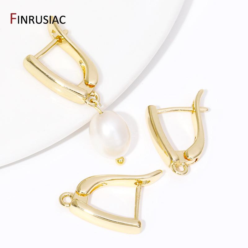 DIY Women Earring Making Supplies 14K Gold Plated Earwire Fixture Earring Hook Clasps Fitting For Handmade Earrings Findings