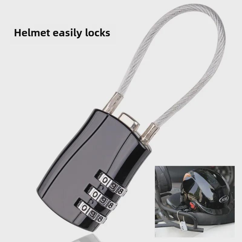 Helmet Lock, Anti-Theft Wire Padlock for Luggage, Gym Lockers, Drawers, and Electric Vehicles