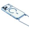 For iPhone 17 Pro Max Magnetic Case Electroplating Edge TPU Phone Cover with Shoulder Strap