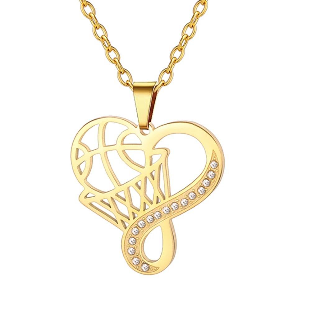 Sports Theme Diamond Necklace Volleyball Tennis Basketball Baseball Jewelry Gift For Athletes And Sports Lovers