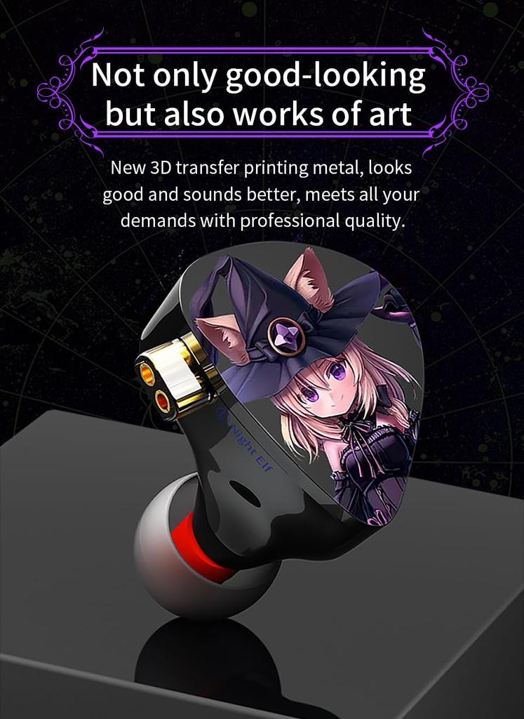 CVJ Nightelf Yinyoo Kabelgebundene Kopfhörer Kopfhörer Ohrhörer Versilbertes Kabel Stange Zweikanal 3 Einheiten DLC Diamantmembran 3DD Ergonomie Austauschbar