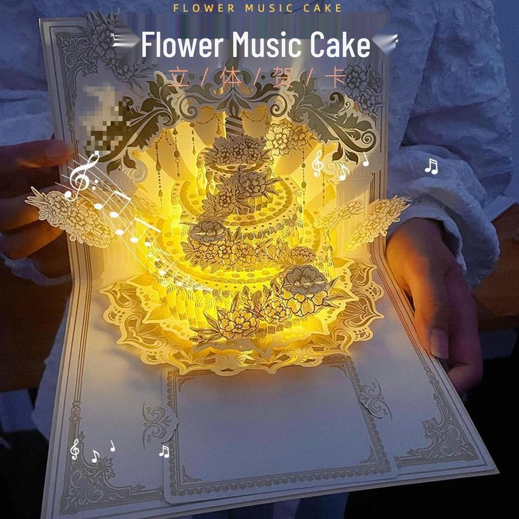 3D Custom Music Birthday Card with Recording, Handmade Gift Message "Add Oil"