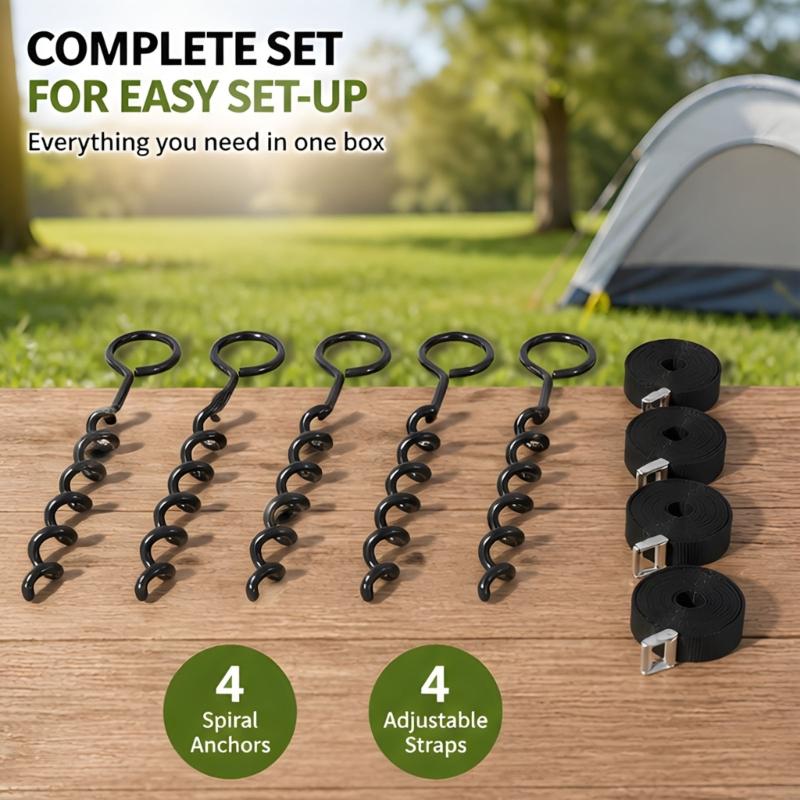Garden Tree Staking Kit, Iron Helical Ground Stakes with Wide Eyelet Connections for Yards, Nurseries and Fruit Tree Areas