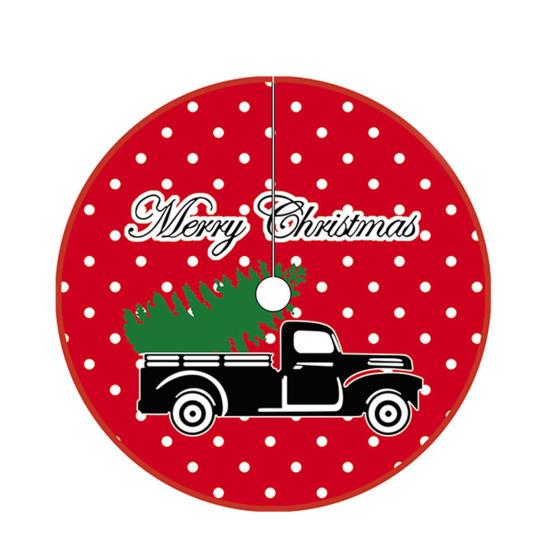 36 Inches Christmas Tree Skirt Red Santa Snowflakes Snowman Reindeer Xmas Tree Skirt Holiday Decor for Home Party