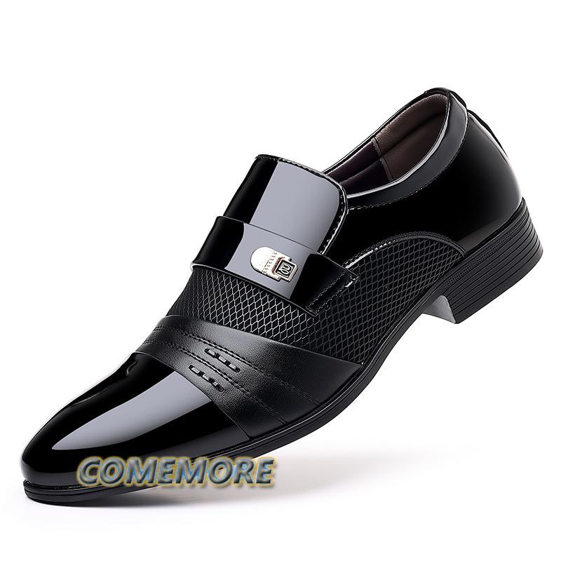 Men's Patent Leather PU Casual Loafers Business Dress Shoes All-Match Luxury Designer Wedding Shoes Spring Autumn Large Size 48