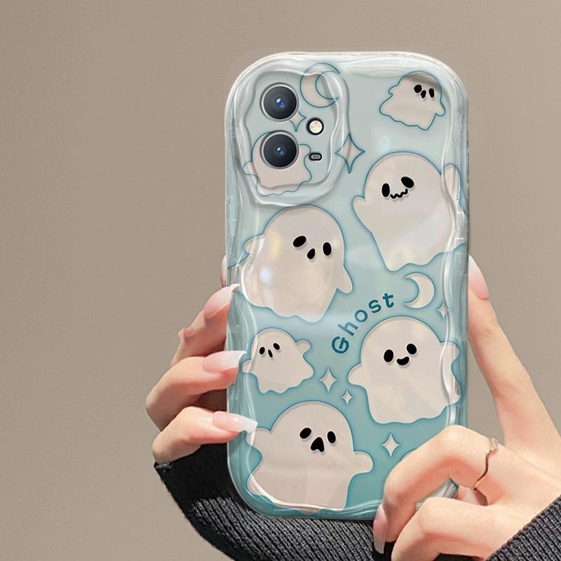 

For VivoY33s Fun Mobile Phone Case Fashion Personality Trend Little Ghost Y35 Creative Silicone 36 Protection For vivoY37