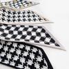 Korean Xiaoxiangfeng black and white silk scarf women's thin and narrow long simulated silk headband tied bag streamer spring and summer versatile