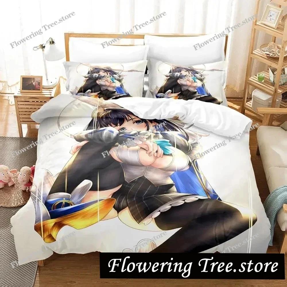 3D Print Anime Ouro Kronii Bedding Set Duvet Cover Bed Set Quilt Cover Pillowcase Comforter king Queen Size Boys Adult
