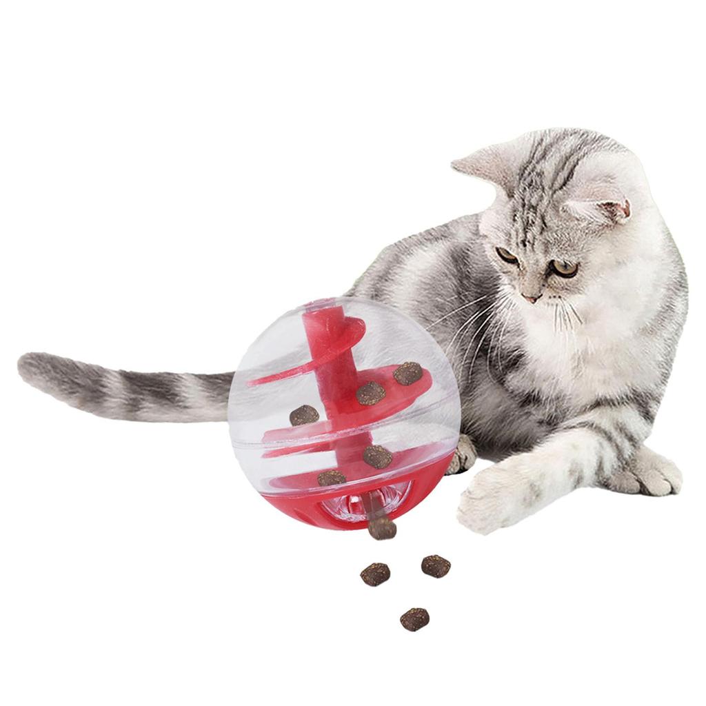 DIZIZA Transparent Rolling Ball for Cats, Treats, Educational Toy, Rotating Design, Prevents Eating Too Much, Compatible with Flooring, Small Cat