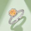Straight Shank Heart Bouquet Paved Moissanite Ring 1ct D Color S925 Sterling Silver Rhodium Plated Luxury GRA Certified Ring