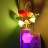 0.5w Led Night Light With Auto Sensor Energy Saving Rose Flower Mushroom Plug In Lamp For Bedroom