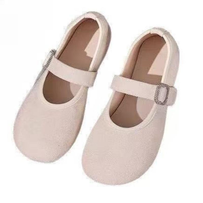 Frosted Word with Mary Jane Shoes Women's Autumn New Round Head Shallow Mouth Single Shoes Flat Sole Single Shoes